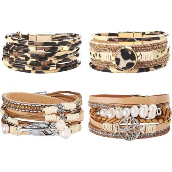 Leopard Bracelets For Women Tree Of Life Leather Bracelet Multilayer Wide Leather Wrap Bracelet Leopard Bracelets For Women Tree Of Life Leather Bracelet Multilayer Wide Leather Wrap Bracelet